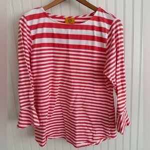 Ruby Rd. Red and White Striped Long Sleeve Top Size Small